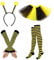 Lot De 4 Déguisement Abeille,Déguisement Abeille Enfant Et Adulte,Costume D'abeille Professionnel,Tutu Deguisement Bandeau D'antenn Mi-bas Rayés Et Gants Longs Pour Carnaval Fête Cosplay (Enfants)