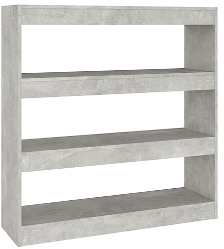 vidaXL Book Cabinet/Room Divider Bookcase Storage Rack Shelf Room Partition Home Organiser Book Stand Indoor Office Furniture Concrete Grey
