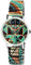 Excellanc Damen-Uhr Armbanduhr Zugarmband Zugband Edelstahl bunt 1700075 (grün)