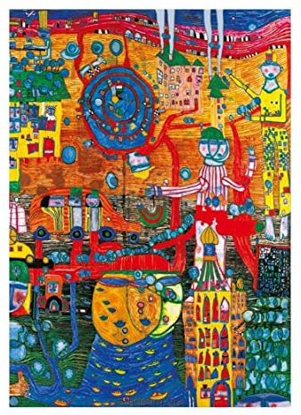 Bluebird Puzzle - The 30 Days Fax Painting, Hundertwasser—52 * 38cm