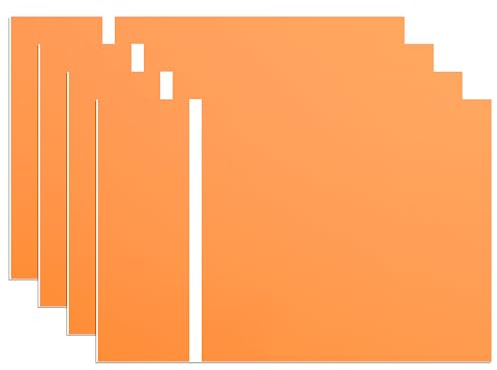Juego de 4 placas acrílicas transparentes de plexiglás de repuesto, placa de grabado láser de dos colores, placa para carteles, manualidades, exhibición de proyectos (placa naranja tallada en blanco)