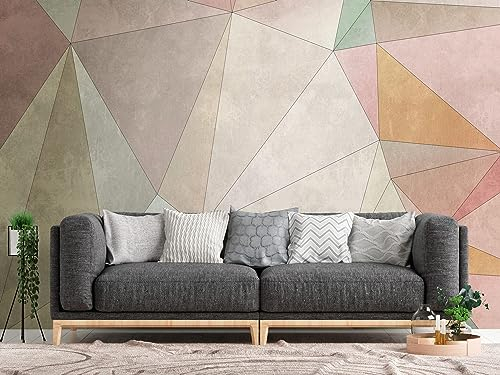 Newroom Vliestapete [ 2,8 x 3,71m ] großzügiges Motiv - kein wiederkehrendes Muster - nahtlos große Flächen möglich - Fototapete Dreiecke Linien Grafisch Made in Germany