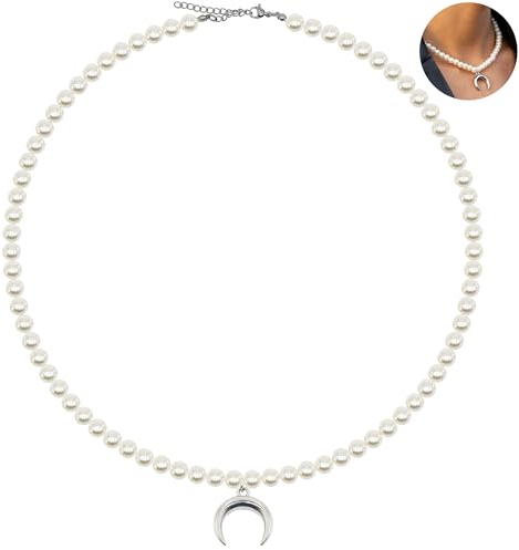Netrox - Hochwertige Perlenkette mit Geschenkbox - für Damen & Herren - verstellbare Kette - Perlenkette Damen, Perlenschmuck, Perlen Kette, Pearl necklace, Schmuck, Halskette, Damen Perlen Kette