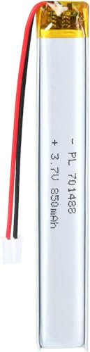 Batterie Rechargeable Au Lithium-ION Polymère Lipo 3.7 V 850 MAh 701488 avec Connecteur JST