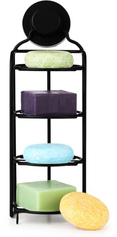 newkaijian Porte-Savon Mural de Douche à 4 Niveaux - Porte-Savon Rond en Acier Inoxydable - pour Salle de Bain - Résistant à la Rouille - Résistant à la Rouille - Support Mural pour Salle de Bain et