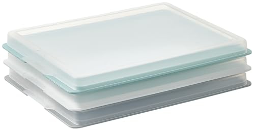 Betty Bossi Multi Aufschnittbox - 3er-Set platzsparend stapelbare Frischhaltedosen mit Deckel Kunststoff Kühlschrank Organizer Vorratsdosen Blau Weiß Grau
