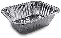 marketcaffe - 100 Vaschette Alluminio per 1 Porzione - Elevata Conduzione Termica e Resistenti - Perfette per Cuocere e Congelare, Comode per il Trasporto - Per Meal Prep, Catering, Buffet