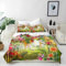 ANHOPE Aquarell Florale Blume Blatt Bettwäsche Set Weich Microfaser Bettbezüge mit Reißverschluss 3 Teilig Bettbezug 155x220 cm & 2 Kissenbezug 80x80 cm Bettdeckenbezug Set für Kinder Mädchen