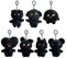 YAzgan BTS BT21 Fragment Schwarz 11 cm Plüsch-Schlüsselanhänger (7 Stück) für BTS Fans, Jugendliche, K-Pop Fans