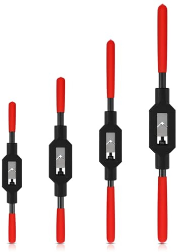 WILLBOND 4 chiavi regolabili per rubinetto, maniglia per rubinetto, impugnatura a cricchetto per alesatore, utensile manuale (1/16-1/4, 1/16-3/8, 3/16-1/2, 1/4-3/4)