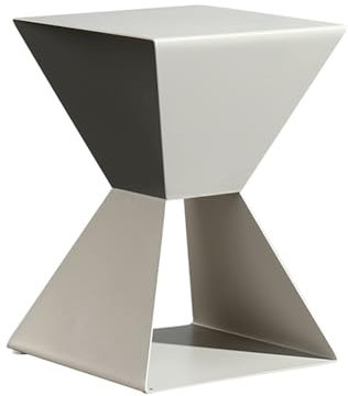 FAANAS Table d'Appoint Industrielle en Métal, Table d'Appoint Carrée à 3 Étages Table d'Appoint Moderne en Métal en Forme de Sablier pour la Chambre à Coucher et Le Salon, Gray1