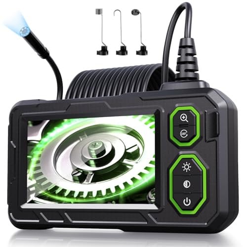 Endoscope Inspection Camera, Hopefox 4.3'' IPS Screen 1080P HD Borescope Inspection Camera with 8 LED Lights, IP67 Waterproof EndoscopeCamera with Light, 16.5ft Flexible DrainCamera