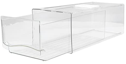 DriKou Boite de Rangement Frigo Transparent,boîte de rangement empilable Avec évent d'échappement,for rangement frigo fruits et légumes stockage des aliments pour bacs de