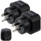 kwmobile Adattatore Presa Americana - Set 2 Adattatori per Prese Americane - da Spina Europea Tipo F a Spina USA Tipo B - Adattatore Stati Uniti America - Schuko - Nero