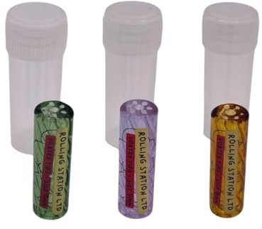 3 x Glas-Filterspitzen, 9 mm x 30 mm, 7 Löcher, leicht zu reinigen, wiederverwendbar, Gelb, Lila, Grün, 3 Stück (gemischt)