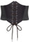 SCARLET DARKNESS Damen Mittelalter Breiter Gürtel Vintage mit Schnürung Elastisch Wide PU Band Dunkelbraun L