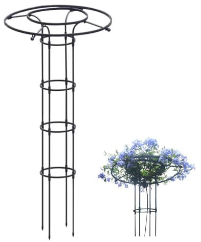 Obélisque de jardin noir en treillis vertical antirouille pour plantes grimpantes, fleurs en pot, légumes, vignes, intérieur/extérieur, 120 cm