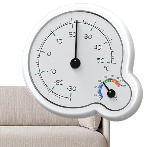 Feuchtigkeitsmessgerät innen: analoge Thermografie mit Feuchtigkeitsanzeige | Wandmontiertes Temperatur- und Feuchtigkeitsmessgerät, präziser Klimamonitor für Heimbüros