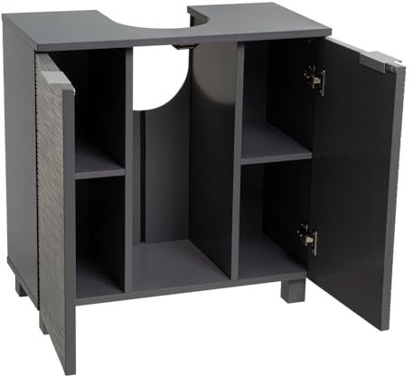 LOLAhome Mueble para Lavabo suspendido Gris con Textura de 60 cm