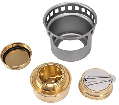 Stufa Alcolica, Fornello Alcolico Trangia Portatile con Manico Esteso Bruciatore di Alcol per Picnic in Campeggio (GRAY)