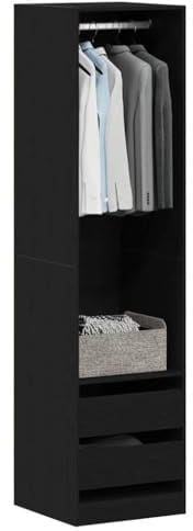 vidaXL Kleiderschrank Schwarz Eichen-Optik 50 x 50 x 200 cm