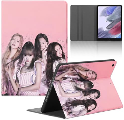 Tablet Coque pour Apple iPad Pro (2021/2020/2018) 12.9'', Kpop Star Blackpink Rose Jenny Lisa Jisoo Modèle Housse de Anti-Collision Protection en Cuir PU Flip avec Fonction Support Anti TPU Cover