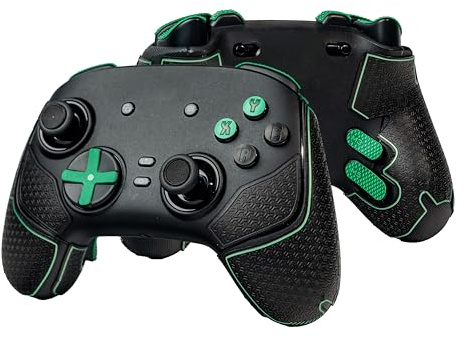 Controller-Griffe für Razer Wolverine V3 pro, Skin-Set, rutschfest, Multi-Textur, Schweißabsorbierend, Vorgeschnittenes Griffband, von SHADOW BOOLT (Schwarz & Grün, für Razer Wolverine V3 pro)