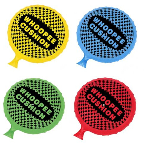 4 Pcs Whoopee Cushion, Fart Toy Prank Set with 4 Colour Options, Compact 9x9x2 cm Design, Practical Joke Gadget for Social Gatherings, Suitable for Most People to Use