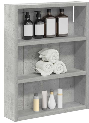 vidaXL Badezimmer-Wandschrank Betongrau 40 x 10 x 50 cm Holzwerkstoff, Moderner Badschrank, rechteckiges Regal, funktionale Aufbewahrung, platzsparende Lösung, stilvolles Design