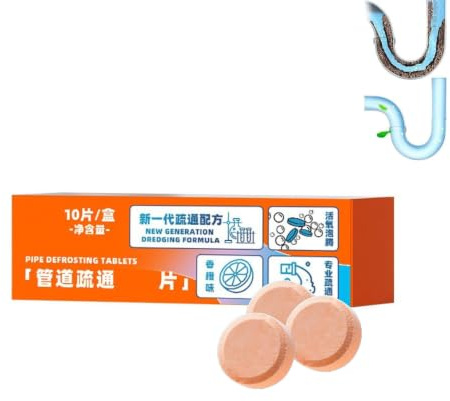 Powerful Daily Pipe Cleaning Tablets, Wild Sink and Drain Cleaner, High Speed Drain Cleaner Foaming Tablets, Safe & Gentle for Kitchen, Bathroom & Shower ，1