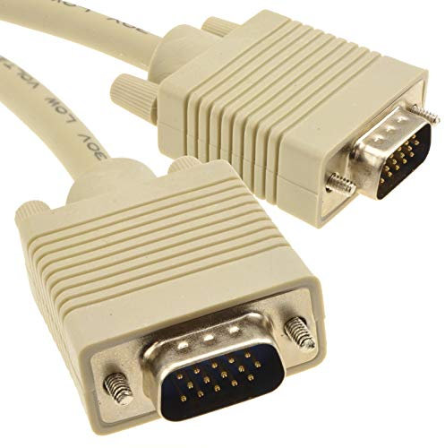 SVGA Kabel HD15 Männlich Zum Männlich PC Zum Monitore Anschlusskabel 20 m Beige [20 Meter]