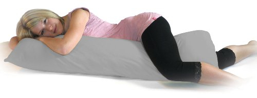 Dukal | Bezug für Seitenschläferkissen | 40 x 120 cm | aus hochwertigem DOPPEL-Jersey | 100% Baumwolle | Farbe: grau