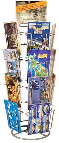 Gerso présentoir pivotant de cartes 20 motifs 105x150mm en portrait pour comptoir présentoir de cartes postales pour cartes de vœux