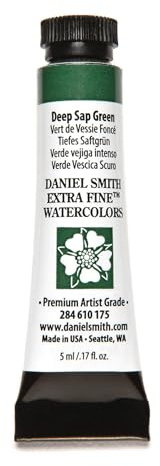Daniel Smith Extra Fine Watercolor Paint, 5ml Tube, Deep Sap Green, 284610175