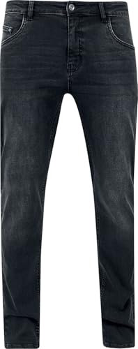 Urban Classics Pantaloni in Denim Elasticizzati Jeans, Nero Washed, 38 Uomo