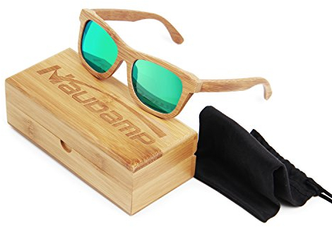 Naudamp Occhiali da Sole in bambù polarizzati Uomo Donna Occhiali in Legno per Sport Acquatici e attività all'aperto