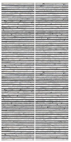 Bilderwelten Schiebegardinen Holzwand mit Leisten schwarz weiß Wandhalterung, 2X 250 x 60cm