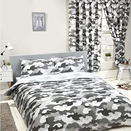 Price Right Home Graue Armee Camouflage Reversible Doppel Bettbezug und Kissenbezug Set
