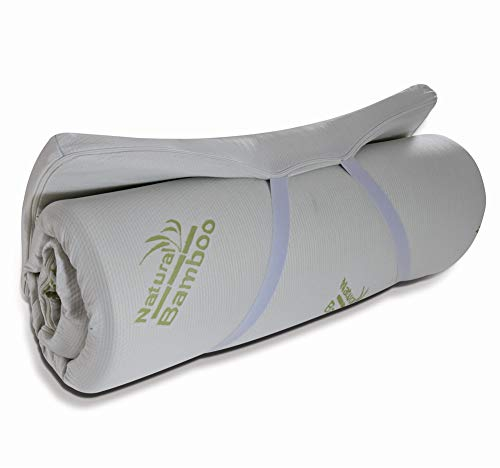 Memory Foam Topper für Matratzen H5 cm ausgestattet mit glattem, hypoallergenem Stoff, der den Körper schützt, und 4 elastischen Ecken. Mattenkorrektor 100x200