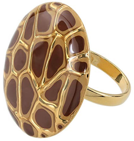 Aleksander Sternen La Barca Damen Ring Sterling-Silber 925 vergoldet Email-Lack Giraffendesign RW18