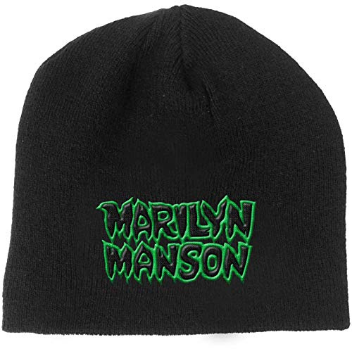 Marilyn Manson Mütze Beanie Band Logo say10 Nue offiziell Schwarz One Size