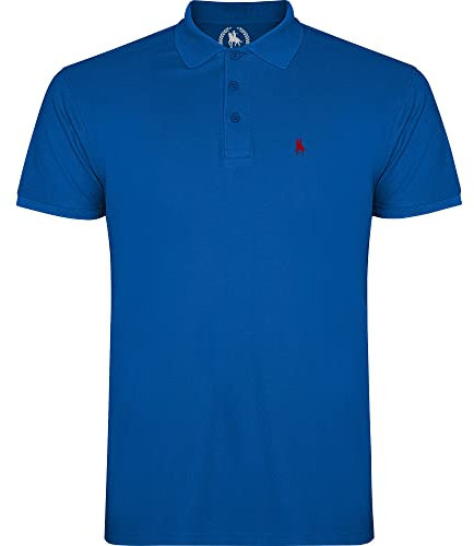 S&C - Polo Uomo Manica Corta 100% Cotone, Tinta Unita, Stile Casual, 3 Bottoni, Design Spagnolo, Tessuto Pique, Regular Fit, Consultare la Taglia, Blu Royal, M