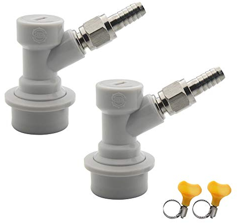 PERA Corny Keg Ball Lock Gas Disconnect MFL 1/4, include 5/16 dadi girevoli, 2 morsetti a vite senza fine gratuiti per la produzione domestica