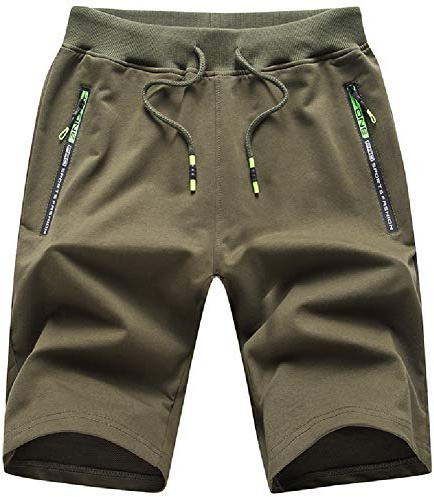 Tansozer Sport Shorts Herren Kurze Hose mit Reißverschlusstasch