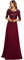 Ever-Pretty Women's Elegant 3/4 Sleeves Sequin Empire Waist A Line Chiffon Ball Evening Gowns Burgundy 14UK