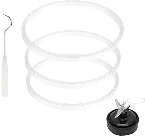 3 Pack Rubber Gaskets Replacement Seal White O-Ring for Nutri Ninja Pro Blender Replacement For Ninja BL610 1000w BL660 1100w BL770 1500w BL663 BL740 BL773CO BL780 BL780CO (3.13 inch Gaskets) | for Blender BL660 1100w, BL770 1500w, BL663, BL740, BL773CO, BL780, BL780CO, Replacement Blender Seal White O-Ring
