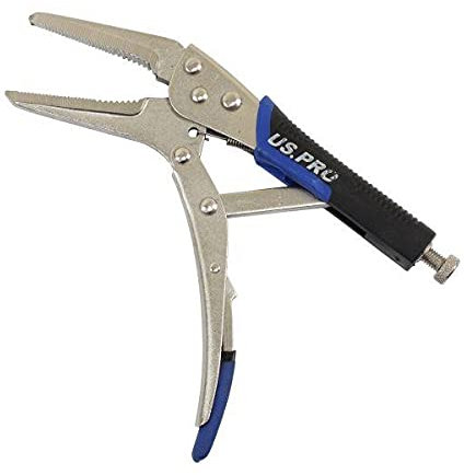 US PRO Tools 9 Inch Long Nose Locking Pliers with Soft Grip Handles 1847