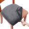 Homaxy Velvet Dining Chair Seat Covers Set of 6, Stretch Dining Chair Slipcovers with Ties, Removable Washable Dining Chair Seat Protector Cover, Dark Grey