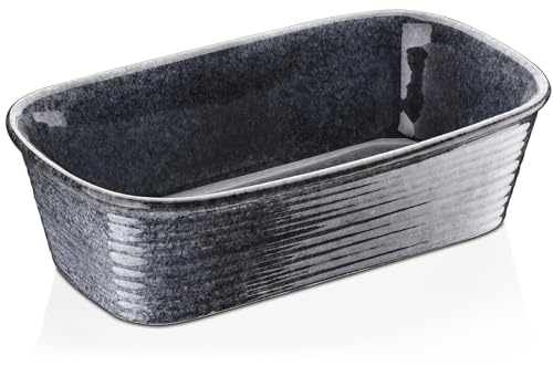 Auflaufform, vancasso PRESTI Brotbackform aus Steingut, 1-teilige rechteckige Lasagneform Ofenform für Brot, Lasagne, Pizza Kuchen
