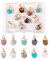 BEEFLYING 10Pcs Natürliche Edelstein Charms Oval Facettierte Stein Anhänger Kristall Achat Stein Charms Für Halsketten Armbänder Schmuckherstellung Handwerk